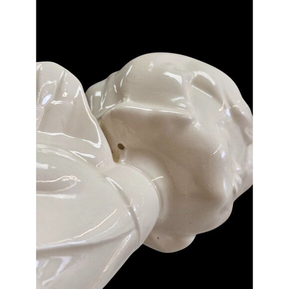 Vintage White Ceramic Kissing Angel Figurines With Wings - Picture 9 of 11